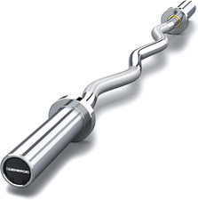 47" Olympic EZ Curl Bar, 500LB Capacity, Fits 2" Plates, for Lifting  Squats