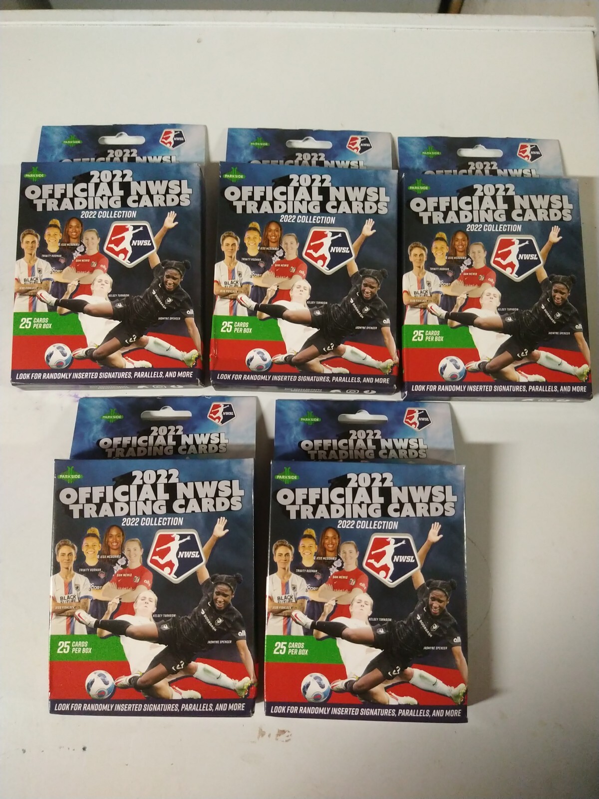2022 Official NWSL Trading Cards Hanger Box Lot of 5 Factory Sealed