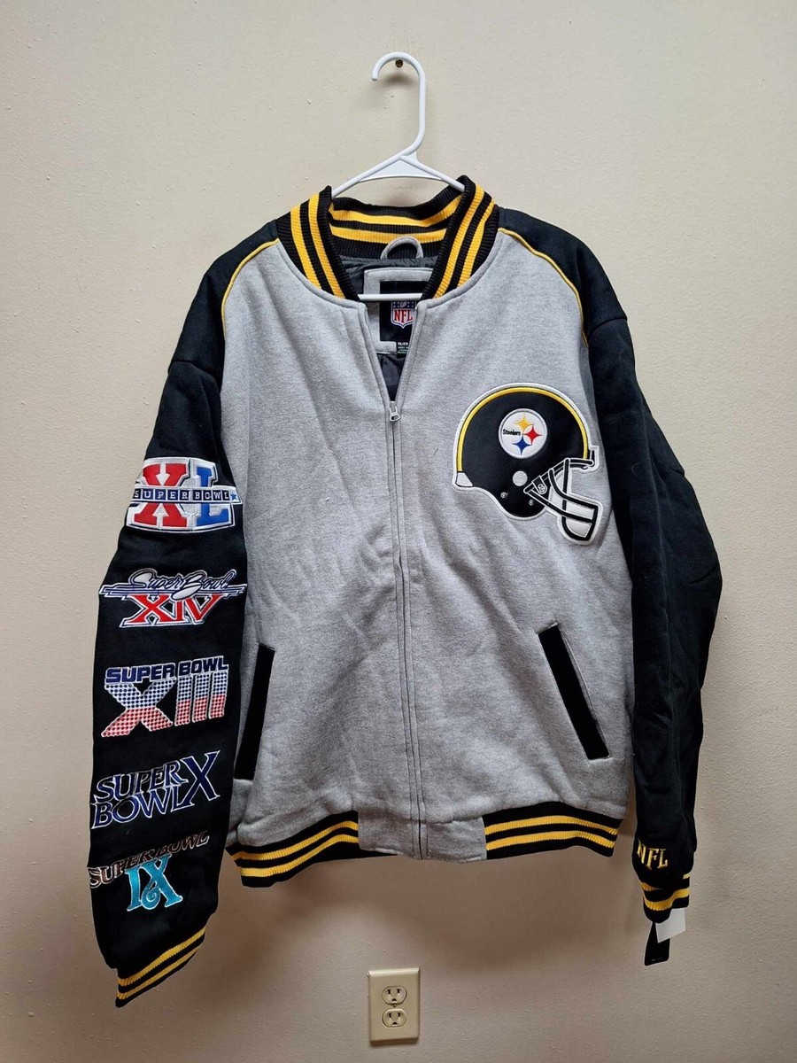 NWT NFL Pittsburgh Steelers Super Bowl Champions XL Zip Up Jacket