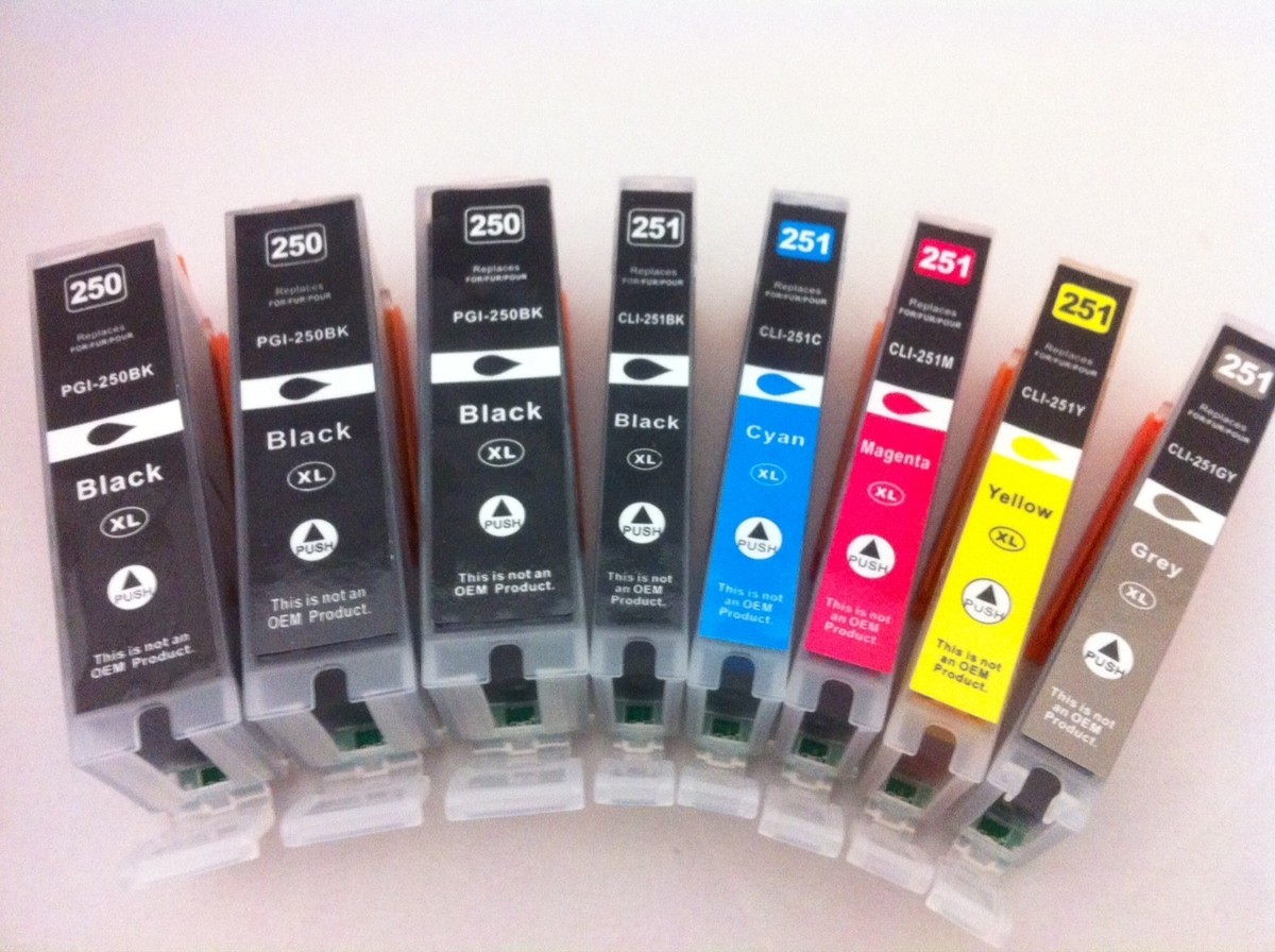 Cartucce Canon Ts5150 8 Cartucce Inchiostro PGI250 CLI251 XL Per Canon Pixma MG E IP Serie - Alta Capacità, Scadenza 12/2026 Cartucce Canon PGI250 CLI251XL - Foto 2