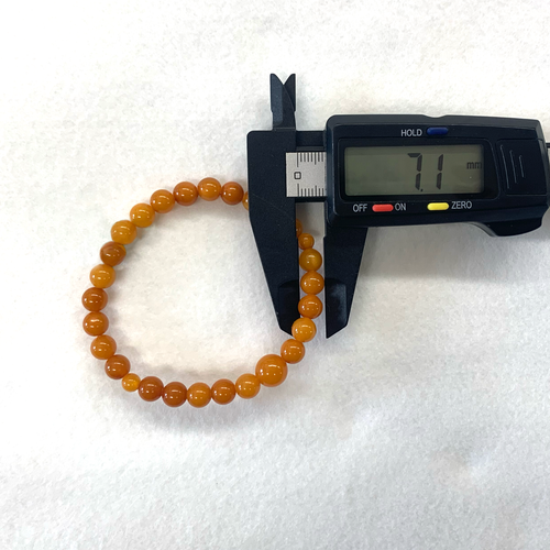 7mm Honey Amber Beads Bracelet Japan Juzu Rare Jewelry Handmade Gift for Women - Picture 4 of 6