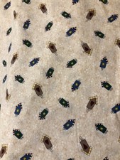Birdhouses Cotton Fabric By The 1/2 YARD 44" Wide Tan Background Springs Ind