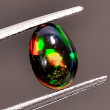 Natural Black Ethiopian Opal Oval Shape Cabochon Loose Gemstone 1.30 Ct 9X6X4 mm