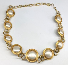Bellezza Faux Pearl & Onyx Reversible Gold Tone Adjustable Necklace 18" Long HSN