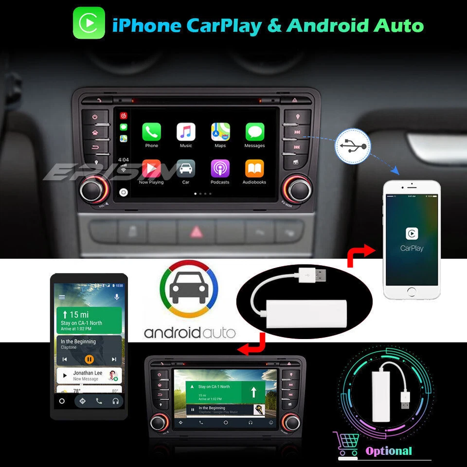 Android 10.0 Autoradio DAB+4G DVB-T2 AUDI A3 S3 RS3 RNSE-P WIFI Canbus Carplay - Immagine 2 di 4