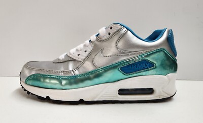 Nike Air Max 90 Premium Air Brush 744596-002 Womens Size 6 Silver