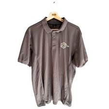 Mens Grey Embroidered Short Sleeved Polo Shirt Top Size 2XL XXL