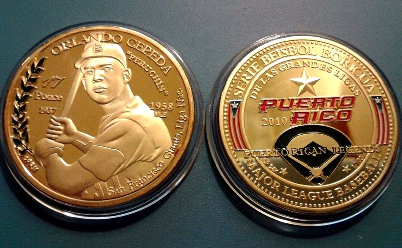 ORLANDO CEPEDA Ponce PUERTO RICO MLB Baseball PERUCHIN token ficha medalla