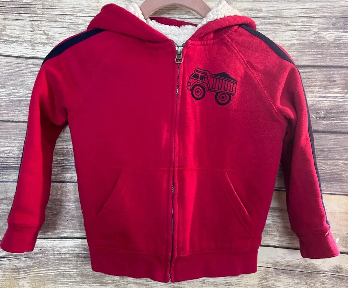 The Children s Place Hoodie Kid Size 5T Red Truck Sherpa Full