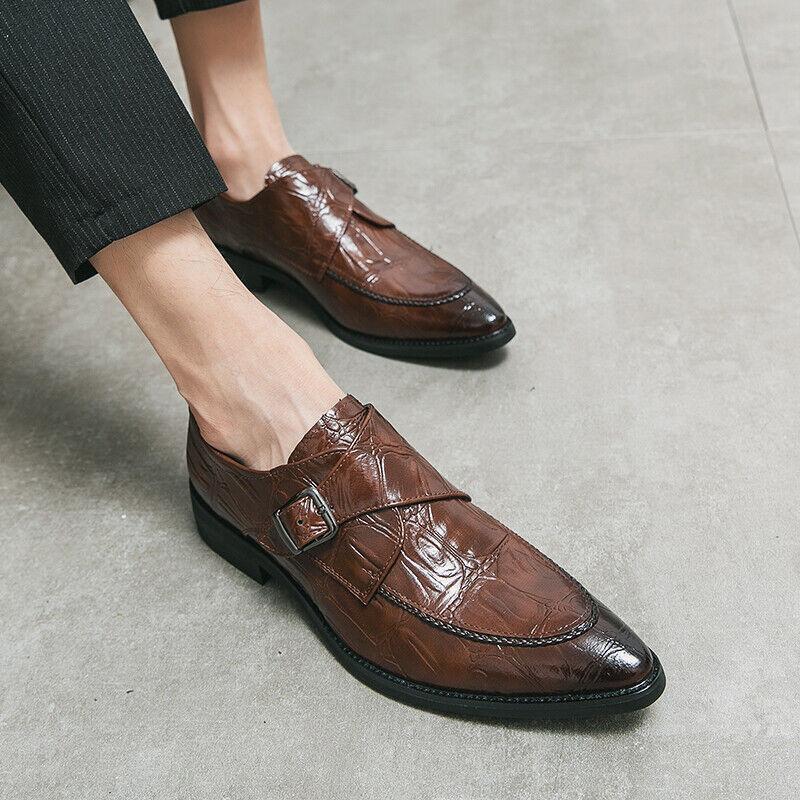 SAOLA Scarpe uomo business casual fibbia punta a punta modello Occidente piatte oversize