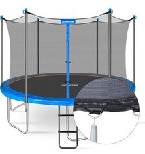 14FT Trampoline Enclosure Net with Universal Replacement Enclosure Poles ...