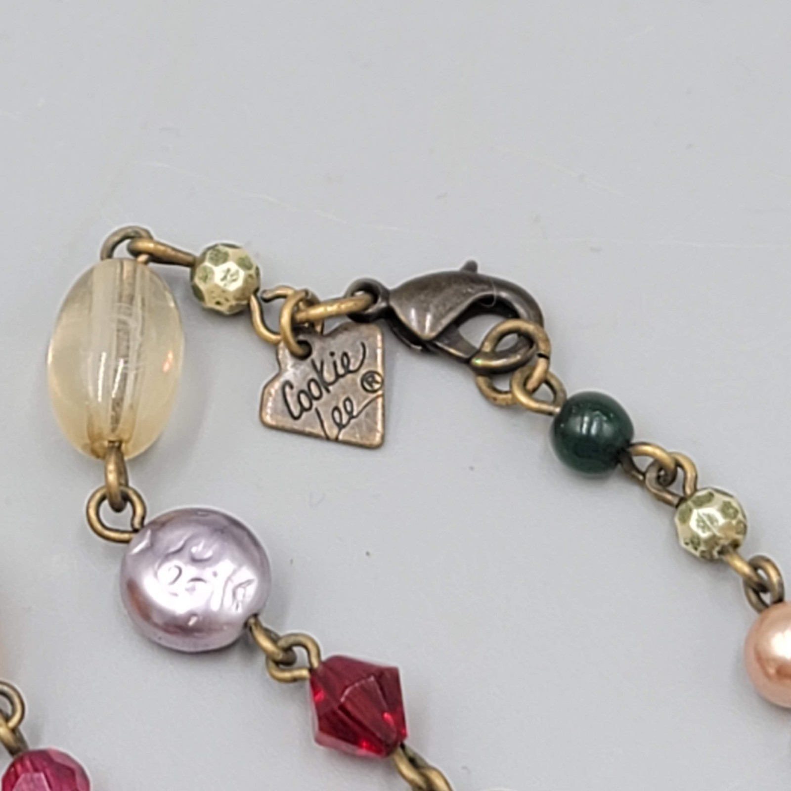 Cookie Lee Multicolor Bead Necklace Shell Eclecti… - image 3