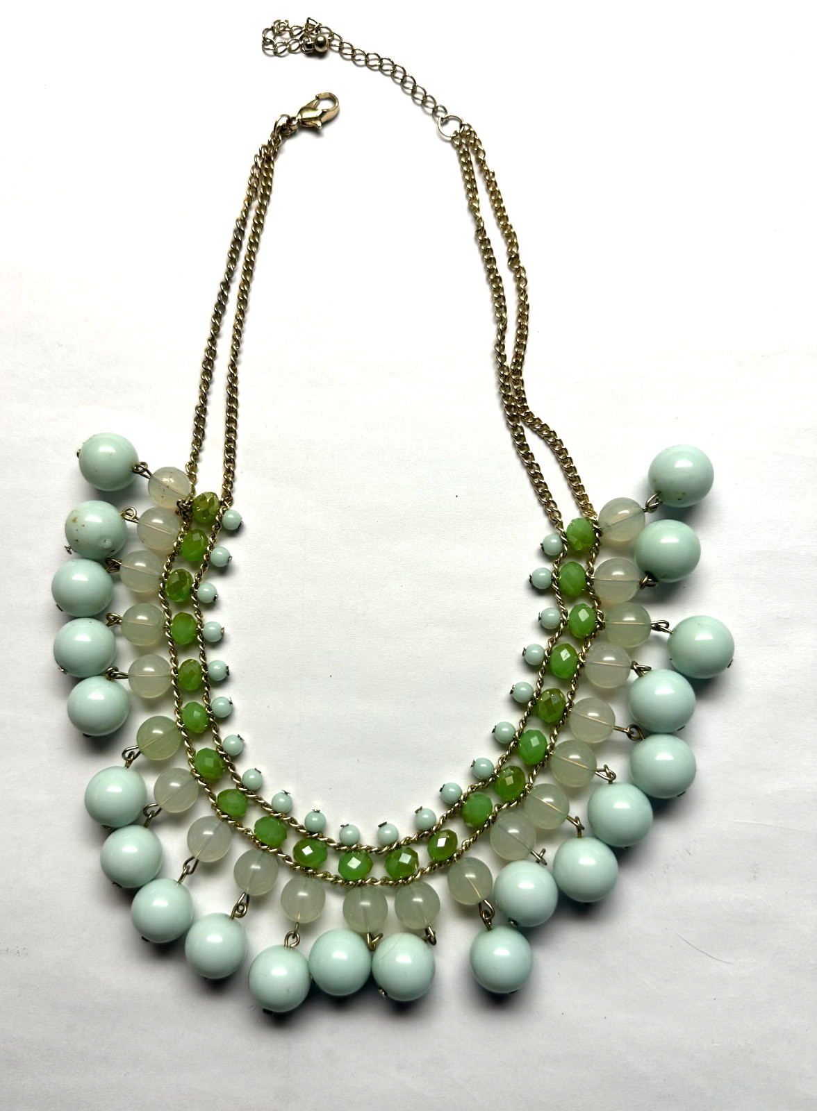 Multi-layered mint green adjustable bubble statem… - image 3