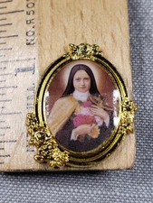 Vintage Pocket Shrine St Therese Of Lisieux Christian Religious B18