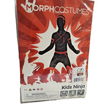 Kids Ninja Costume by MorphCostumes - Red Black Suit NWT Size M Age 8-10