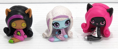 Lot of 3 Monster High Minis Series 1 Abbey Bominable Candy Clawdeen Wolf Catty