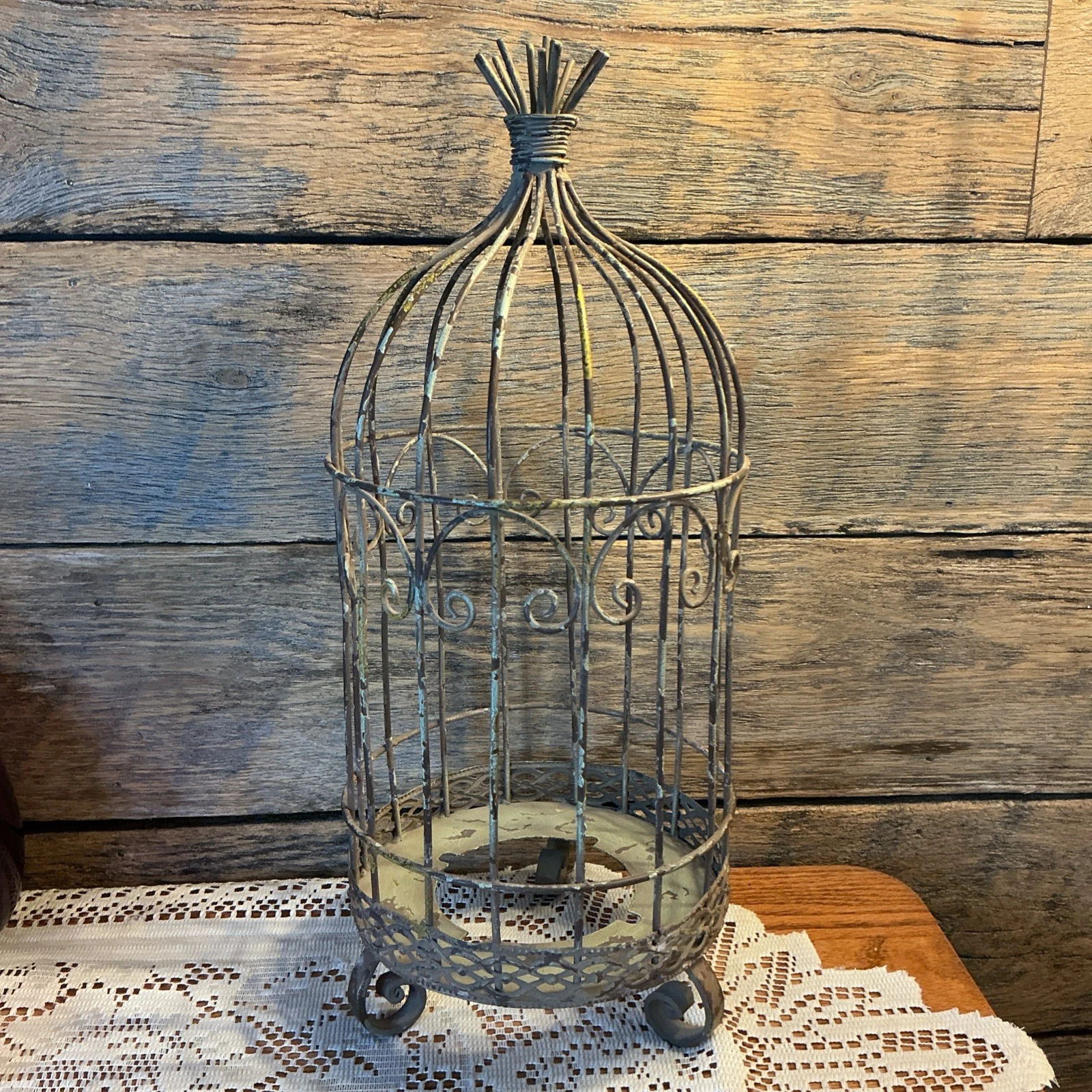 Wrought Iron Bird Cage Domed Top - Open Bottom - 15” Tall - Vintage
Opens in a new window or tab