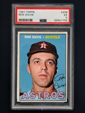 1967 Topps Baseball 298 Ron Davis Houston Astros Rookie Card PSA 5 EX. rookie card picture