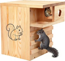 Large Squirrel House for Outside with Predator Guard, Squirrel Nesting Box wi...