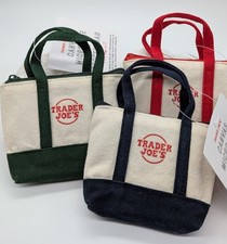 Trader Joe  s Canvas Micro Tote With Grocery Bag 2025 Set Of 3 NEW Free Shipping