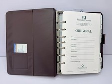 Franklin Covey Classic 7 Ring Leather Planner Binder Brown Year 2001 Organizer