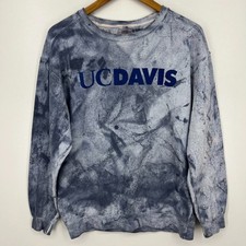 UC Davis Aggies Tie Dye Crew Neck Sweatshirt Men's Size M Blue Comfort Colors