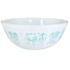 Vintage Pyrex Amish Butterprint 404 Mixing Bowl Turquoise White Milk Glass 4qt