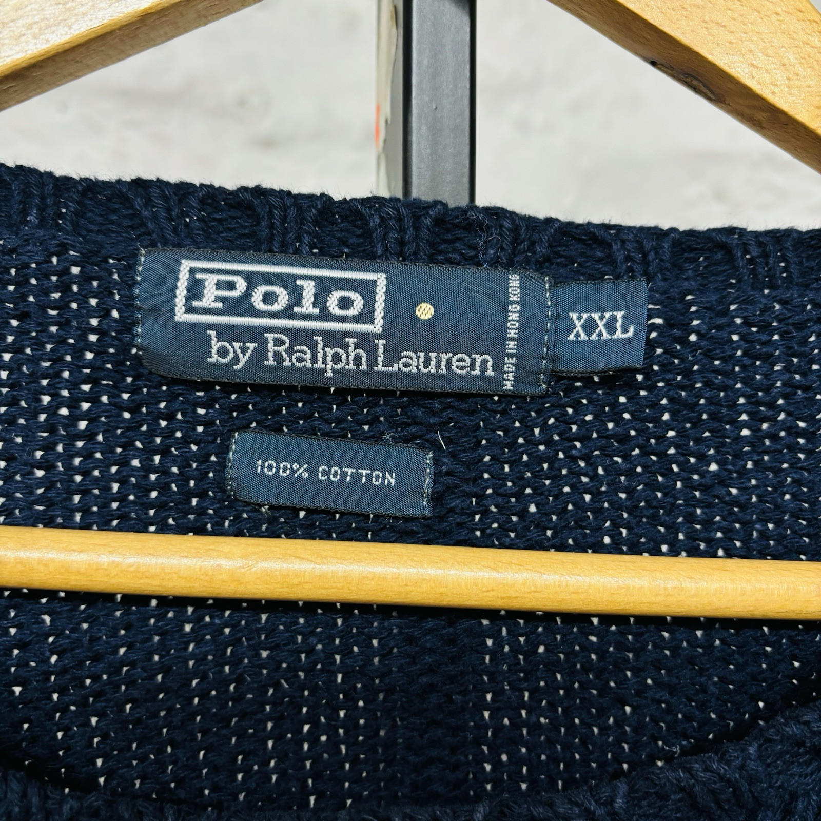Polo Ralph Lauren Crewneck Sweater Mens XXL Blue Cotton Dad Grandpa Vintage thumbnail 6