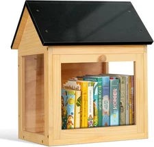 Little Library, Outdoor Library Book Box for Sharing Books, Wood DIY Storage... 