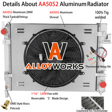 4 Row Radiator+shroud Fan Fit 2002-04 Dodge Ram 1500 3.7l/ 03 Ram 2500 3500 5.7l