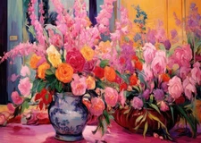 Vibrant Floral Impressionist Wall Art Poster for Home Decor Modern Art