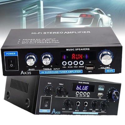 AK35 AK55 Stereo Amp 200W/450W   2.0 Channel Bass/Treble Car & Home Receiver New