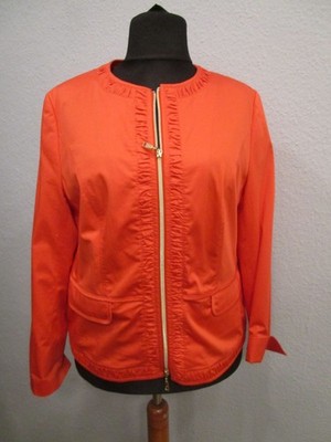 Basler Jacke gerüscht Taschen Langarm Rundhals rot Gr.44 (K134-08)