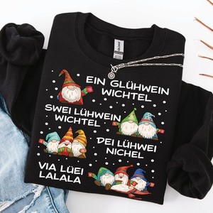 Weihnachten Wichtel Glühwein Sweatshirt Unisex Lustiger Spruch Geschenk  S-4XL