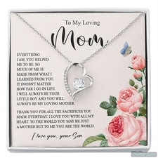 To My Mom Necklace, Jewelry Gift From Son Or Daughter, Mother  s Day Birthday