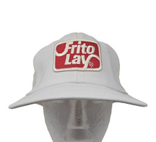 Vintage Frito Lay Trucker Hat Promo 80s White Patch Made In USA