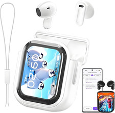 2025 New AI Translation Earbuds in Real Time, with LCD Touch Screen White