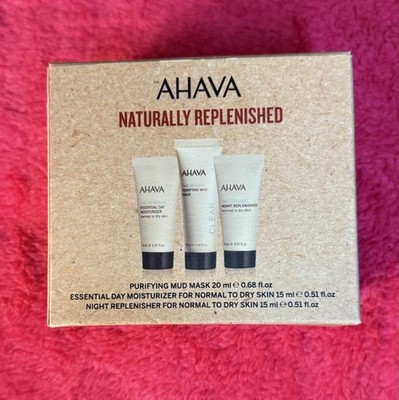 AHAVA Naturally Replenished Trio Gift Set Mud Mask, Moisturizer & Replenisher 