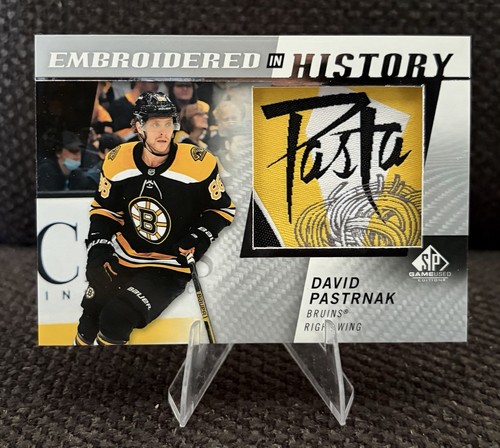 David Pastrnak #6 2021 SP Game Used Embroidered in History card