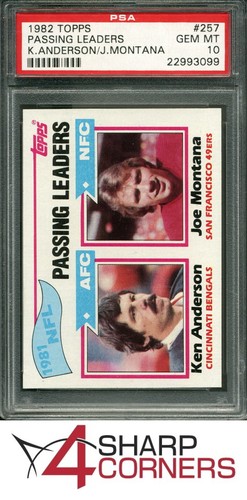 1982 TOPPS #257 KEN ANDERSON-JOE MONTANA PASSING LEADERS PSA 10