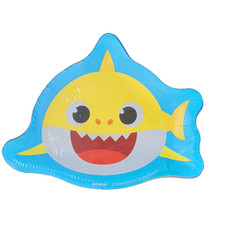 Baby Shark Birthday Paper Plates 7.8in 8ct Blue/Yellow