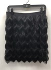 Ann Taylor Women's Black Tiered Fringe Mini Skirt Elastic Waist Sz 4 — photo 1