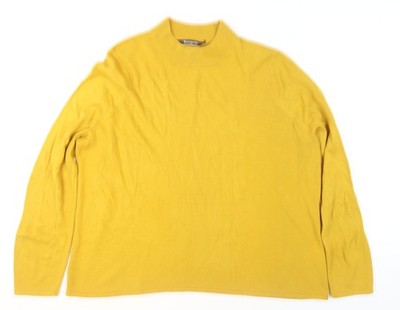 Bonmarche Damen Pullover Pulli gelb Acryl Stehkragen Größe 24/26