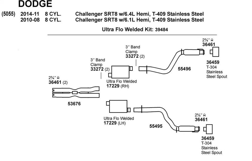 Silenciador soldado DynoMax Ultra-Flo para Dodge Challenger 2014-2008 Foto 4 de 4