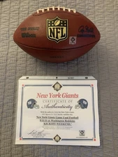 Authentic New York Giants Game Used Football vs Redskins Kickoff Weekend 9-11-11