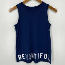 Athleta Girl Tank Top Girls Size XL Navy Blue Beyoutiful Sleeveless Activewear