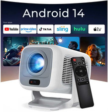 Smart Projector with Wifi 6 and Bluetooth 5.4, 600 ANSI Native 1080P Portable Mi