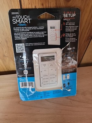 GE My Touch Smart Simple Set In Wall Programmable Digital Timer White 25055 New 
