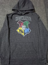 Harry Potter Hogwarts Grey Pullover Hoodie Size M