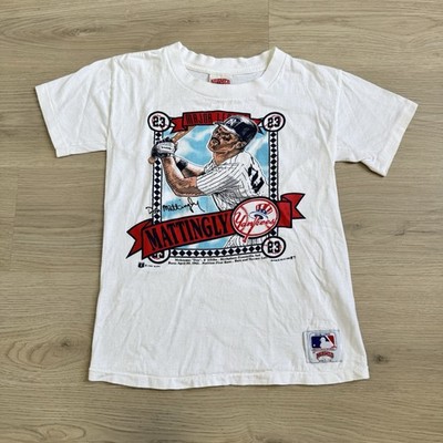 Vintage 90s New York Yankees Don Mattingly Nutmeg Mills Shirt Youth Medium MLB